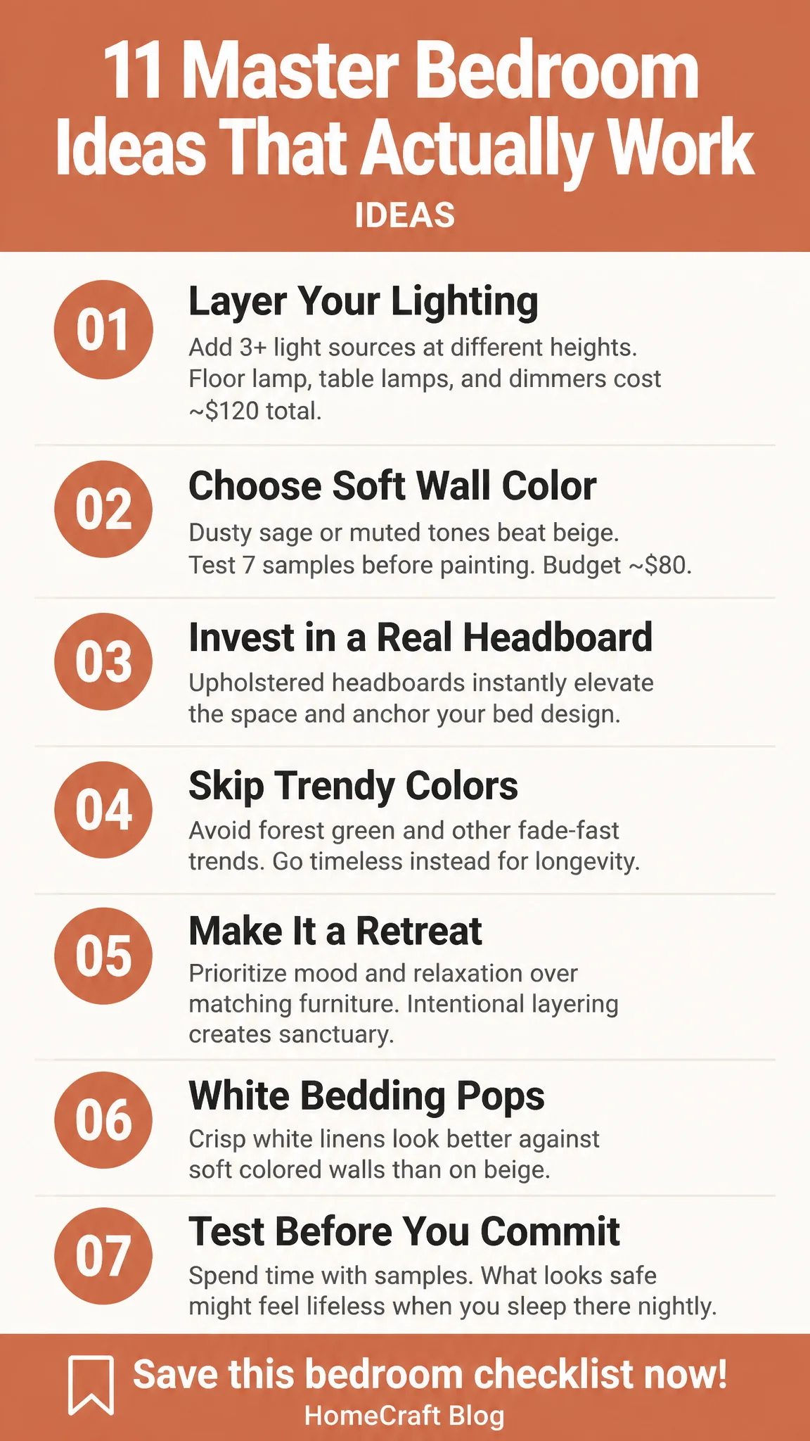 I Tested 11 Master Bedroom Decor Ideas, Here's What Actually Stuck — complete guide infographic
