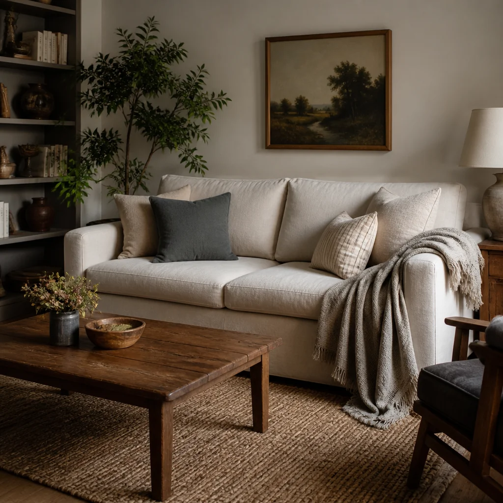 Choose a sofa in sturdy linen or canvas