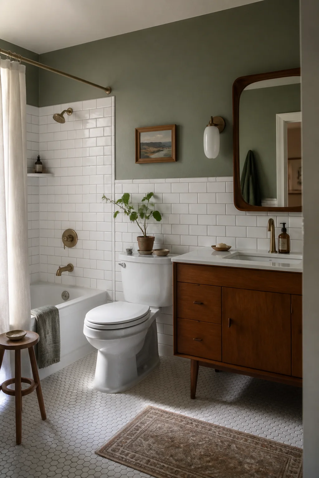 Use subway tile in a simple running-bond pattern