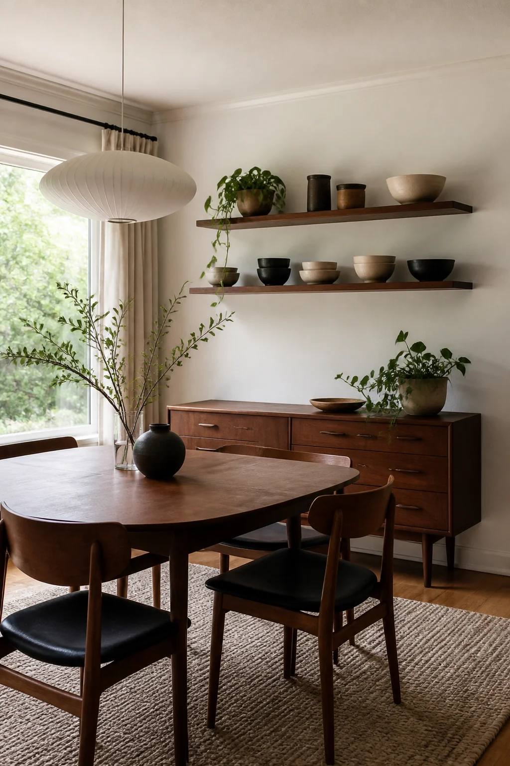 Install floating shelves for open storage