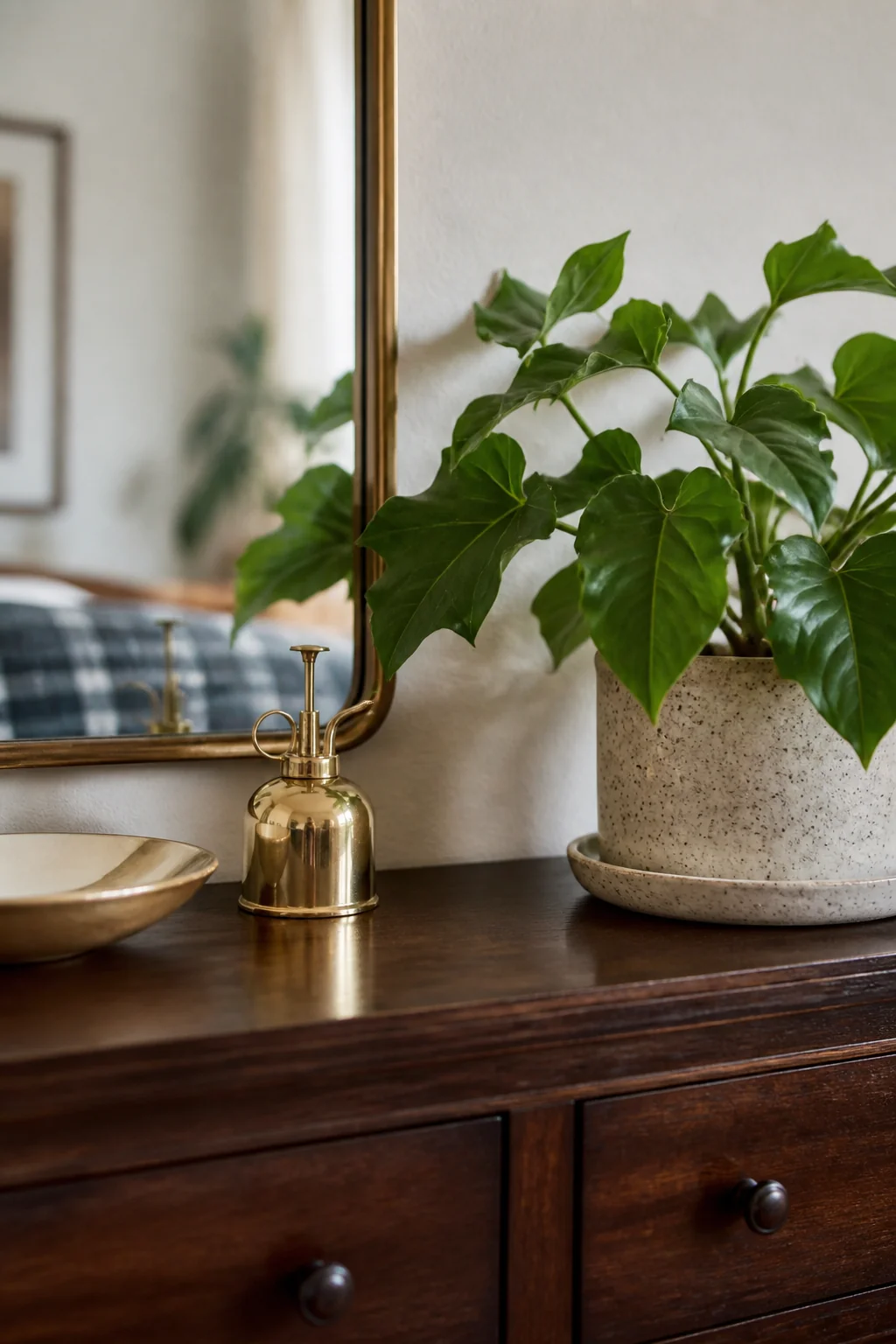 Add brass or gold accents through small objects