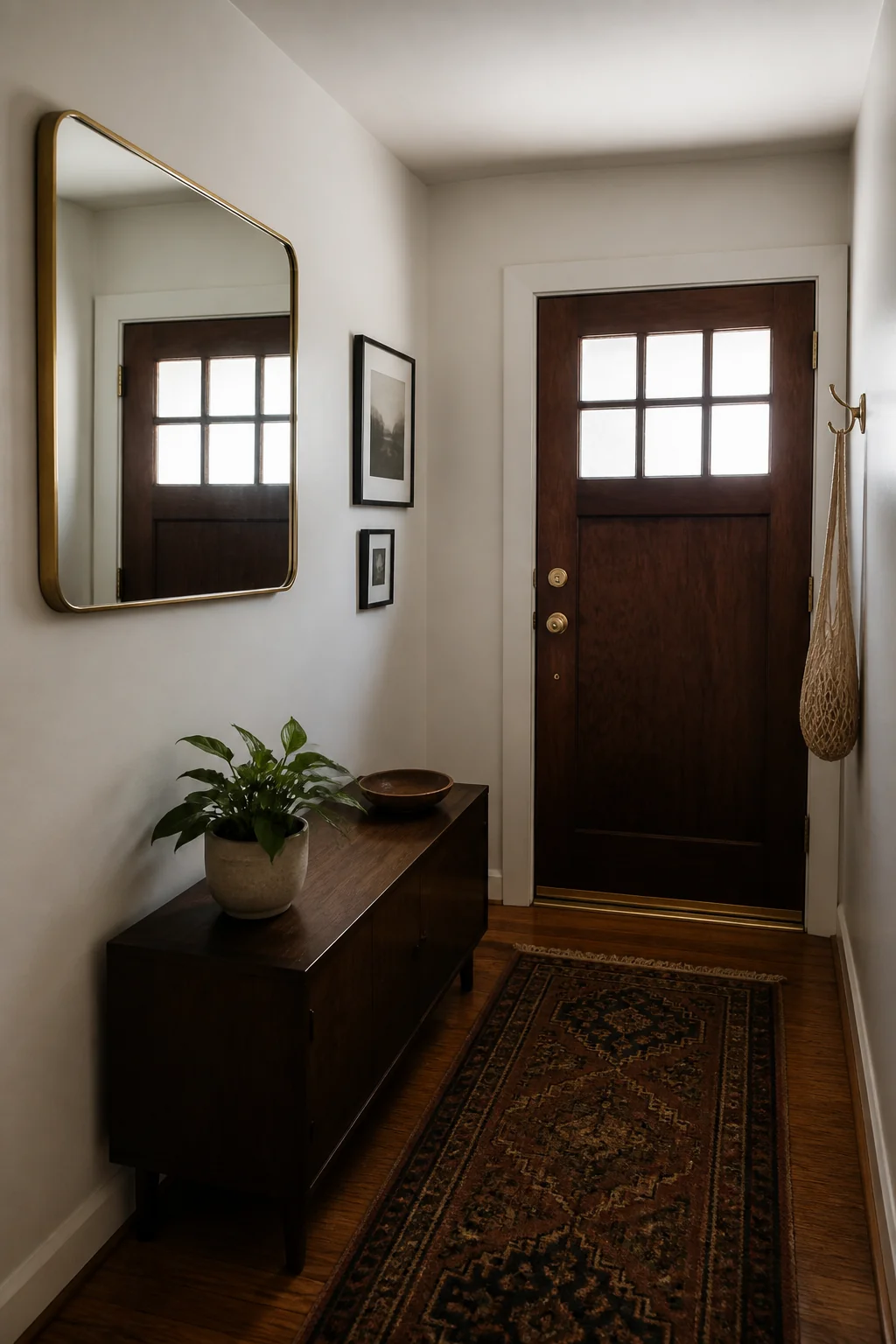 Hang a Large Mirror at Eye Level, Slightly High