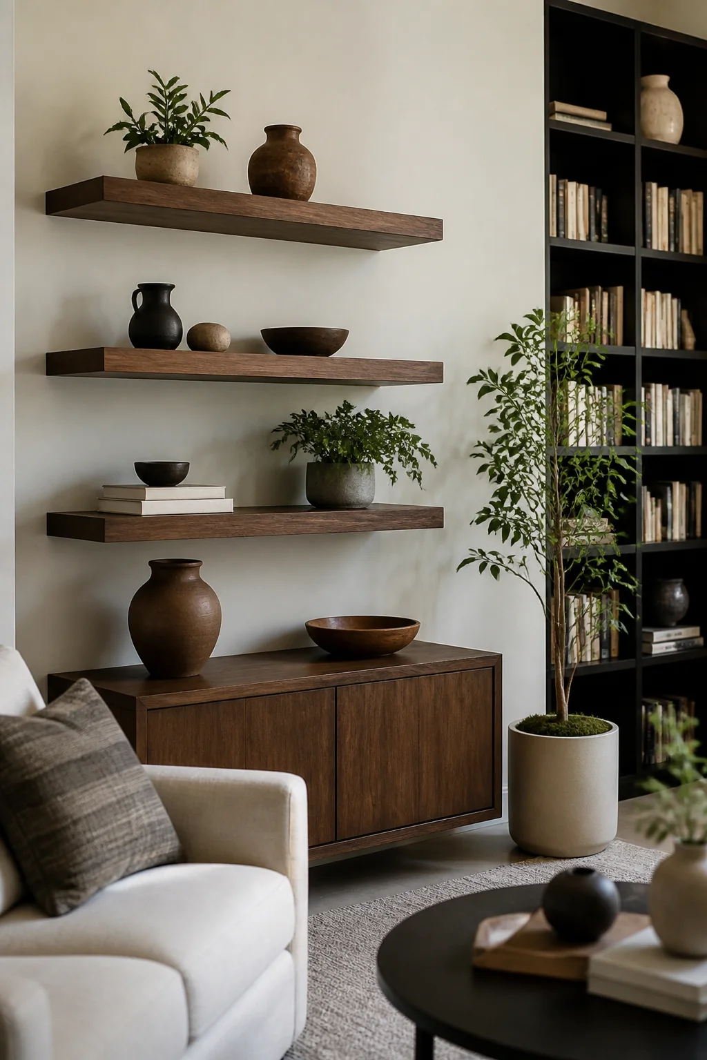 Install Floating Shelves Instead of a Heavy Cabinet