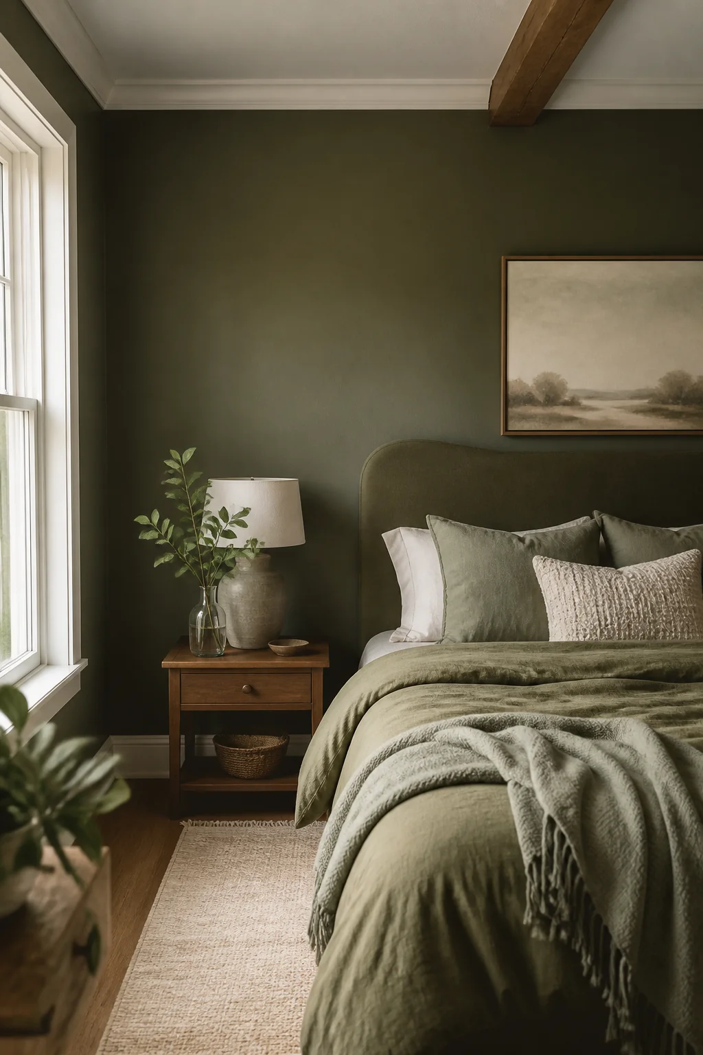 6 Stunning Olive Green Bedroom Schemes That Work in Small Rooms — how it looks in place
