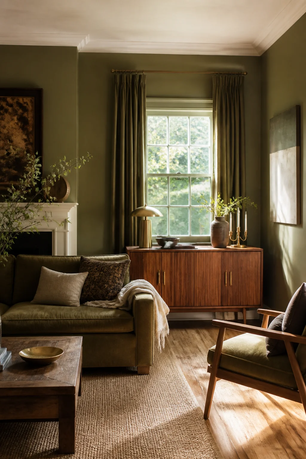 Place a wooden sideboard or console table below a window
