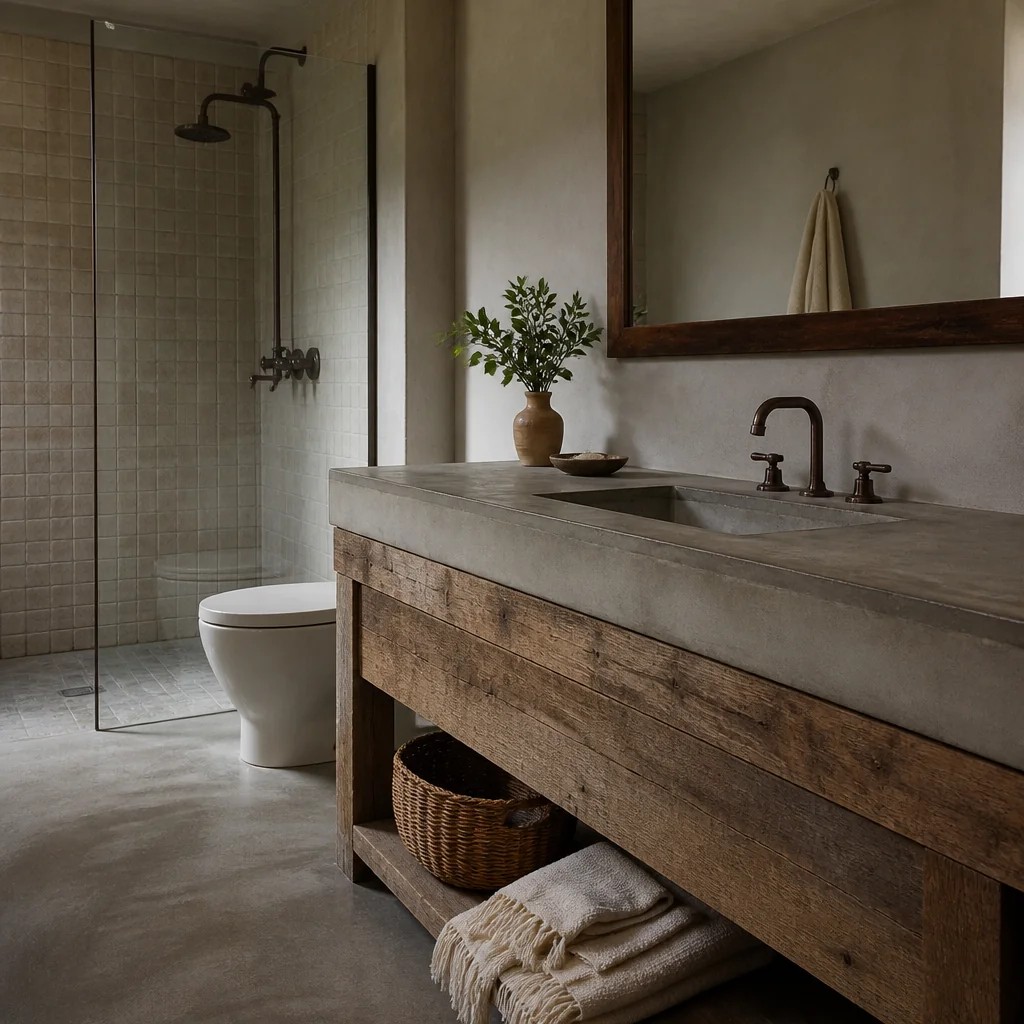 Concrete Poured Over Reclaimed Wood Frame