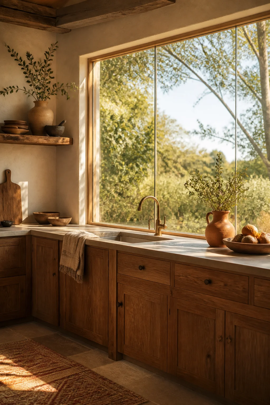 14 Timeless Rustic Kitchen Decor Ideas With Natural Wood and Stone — styling detail