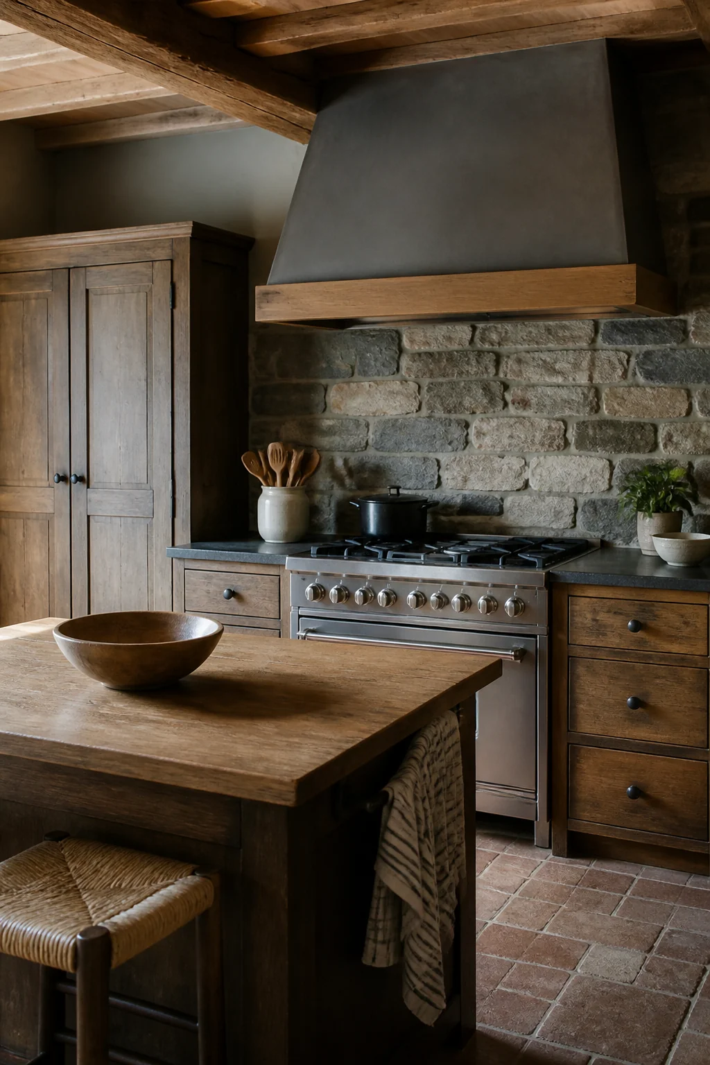 Choose a stone or slate backsplash instead of tile