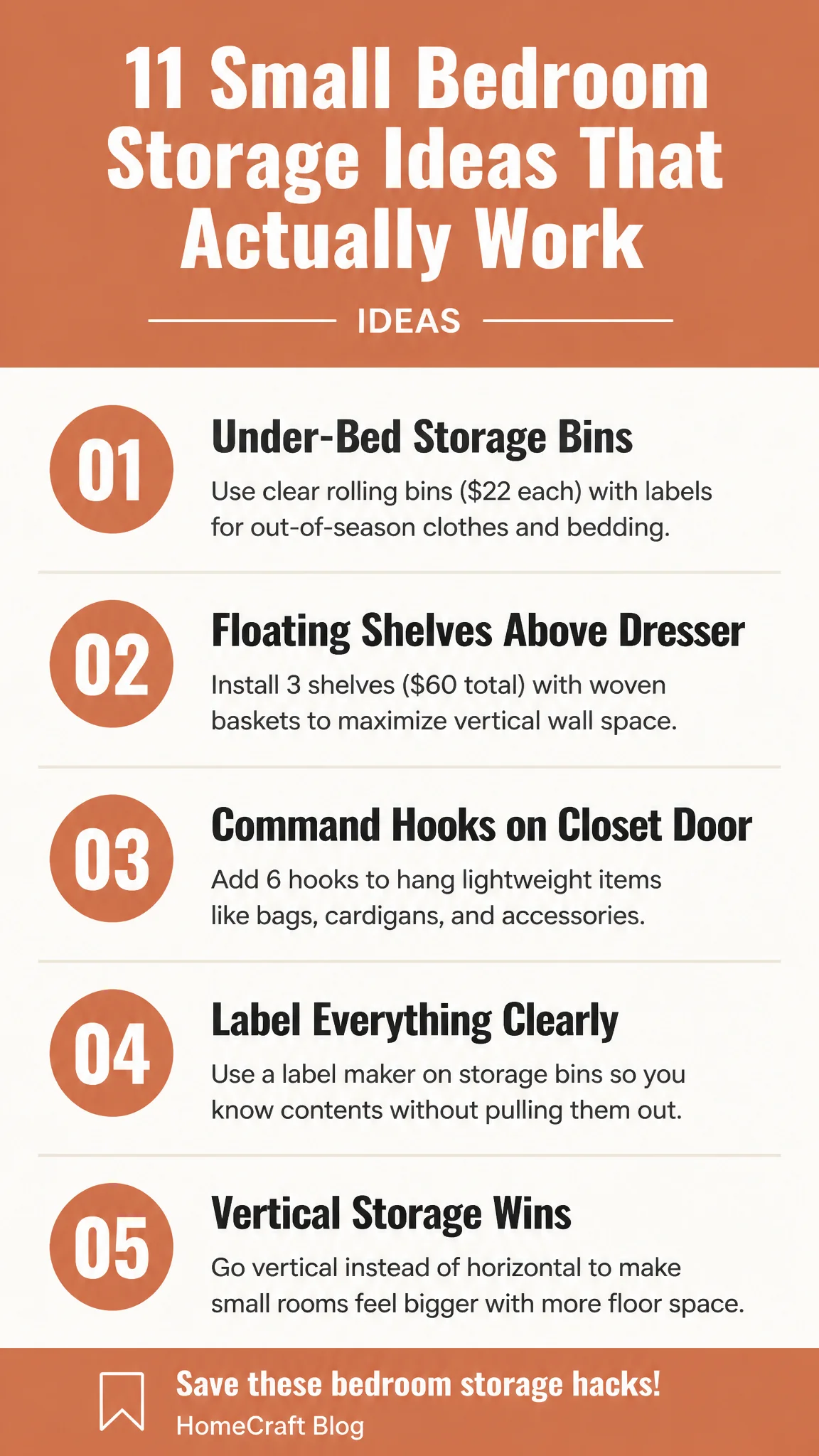 I Tested 11 Small Bedroom Storage Ideas, Here's What Worked — complete guide infographic