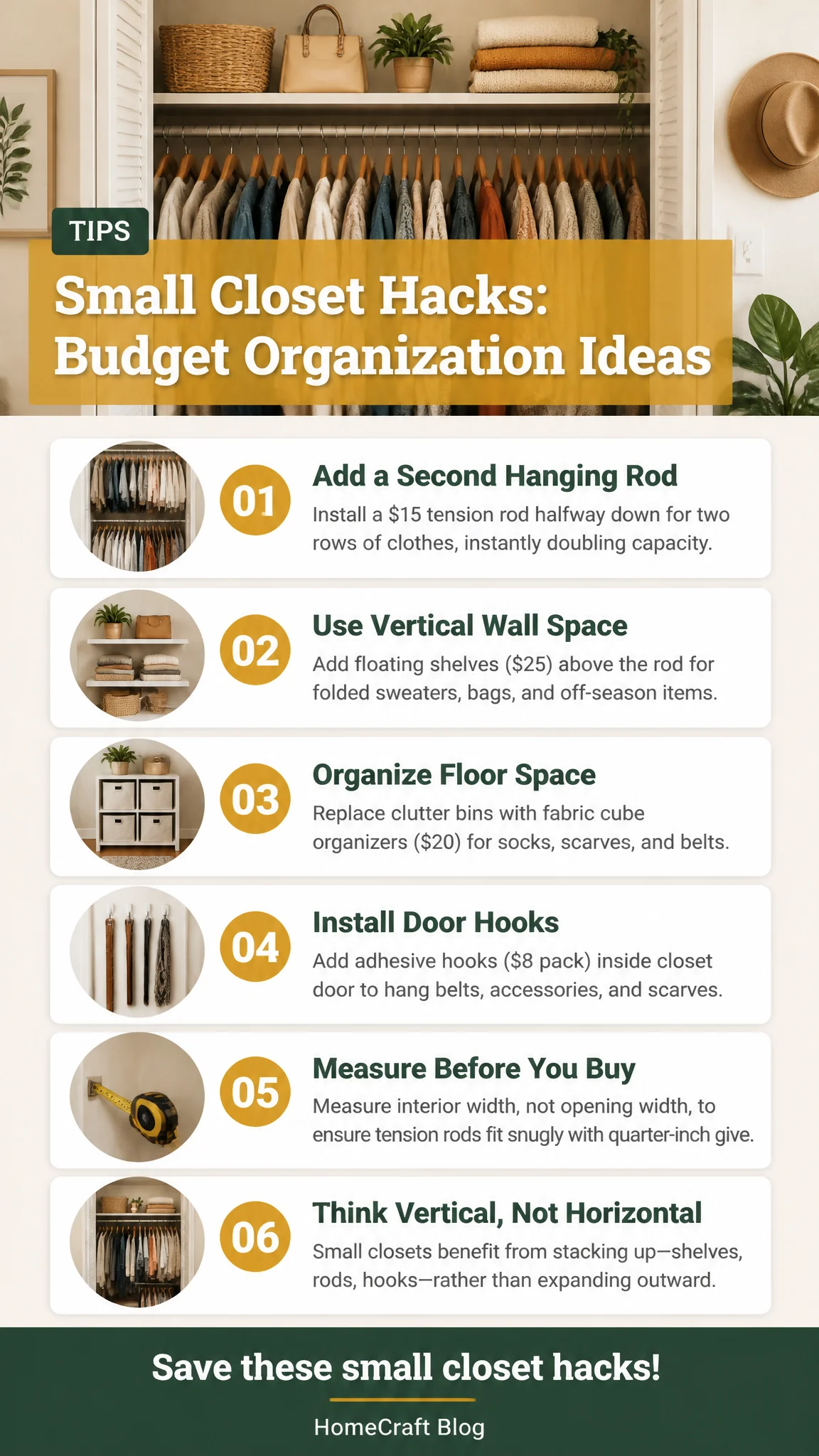 How to Maximize a Small Closet on Any Budget — complete guide infographic