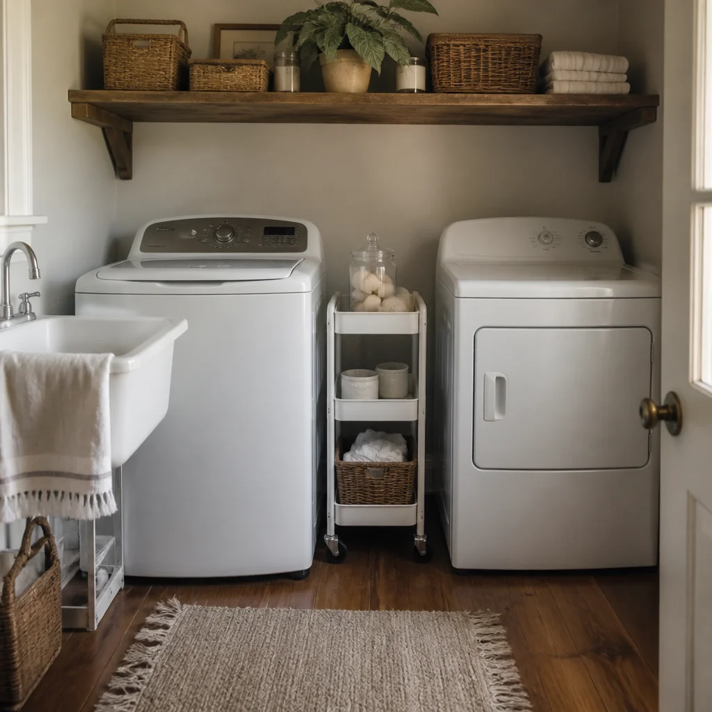 Use slim rolling carts between appliances