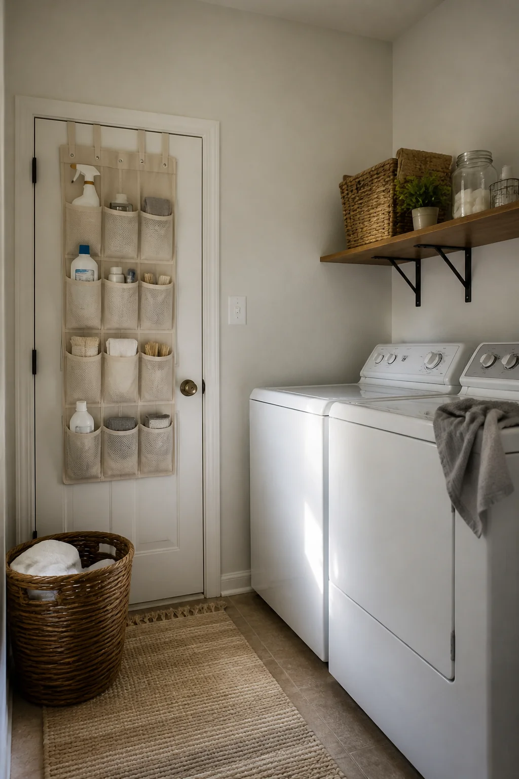 Use the back of the door for an over-door organizer