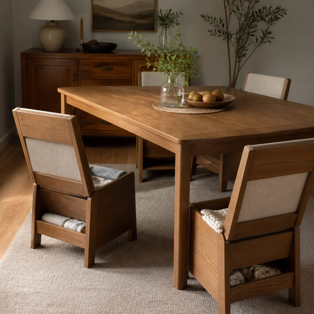 Dining chairs with built-in storage