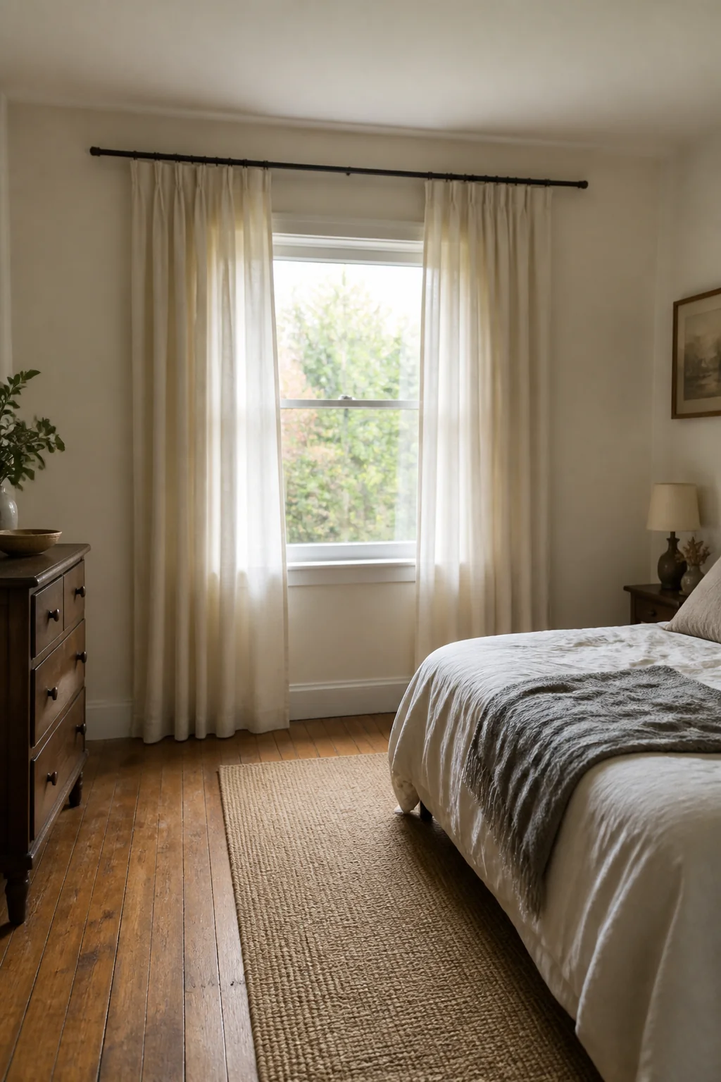 Hang a Lightweight Curtain Rod High and Wide