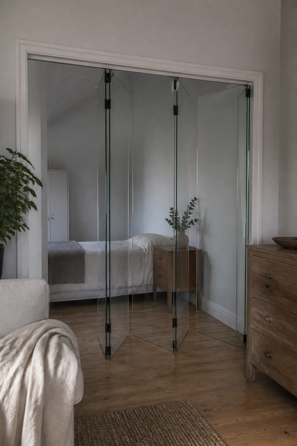 Install a Folding Glass or Acrylic Room Divider