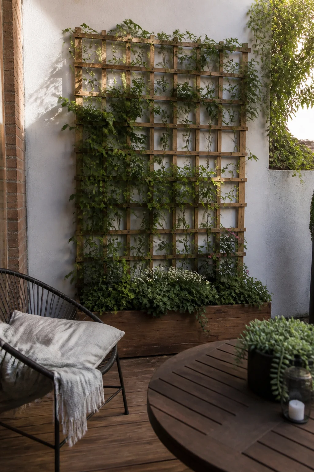Use a Vertical Garden or Trellis with Climbing Plants