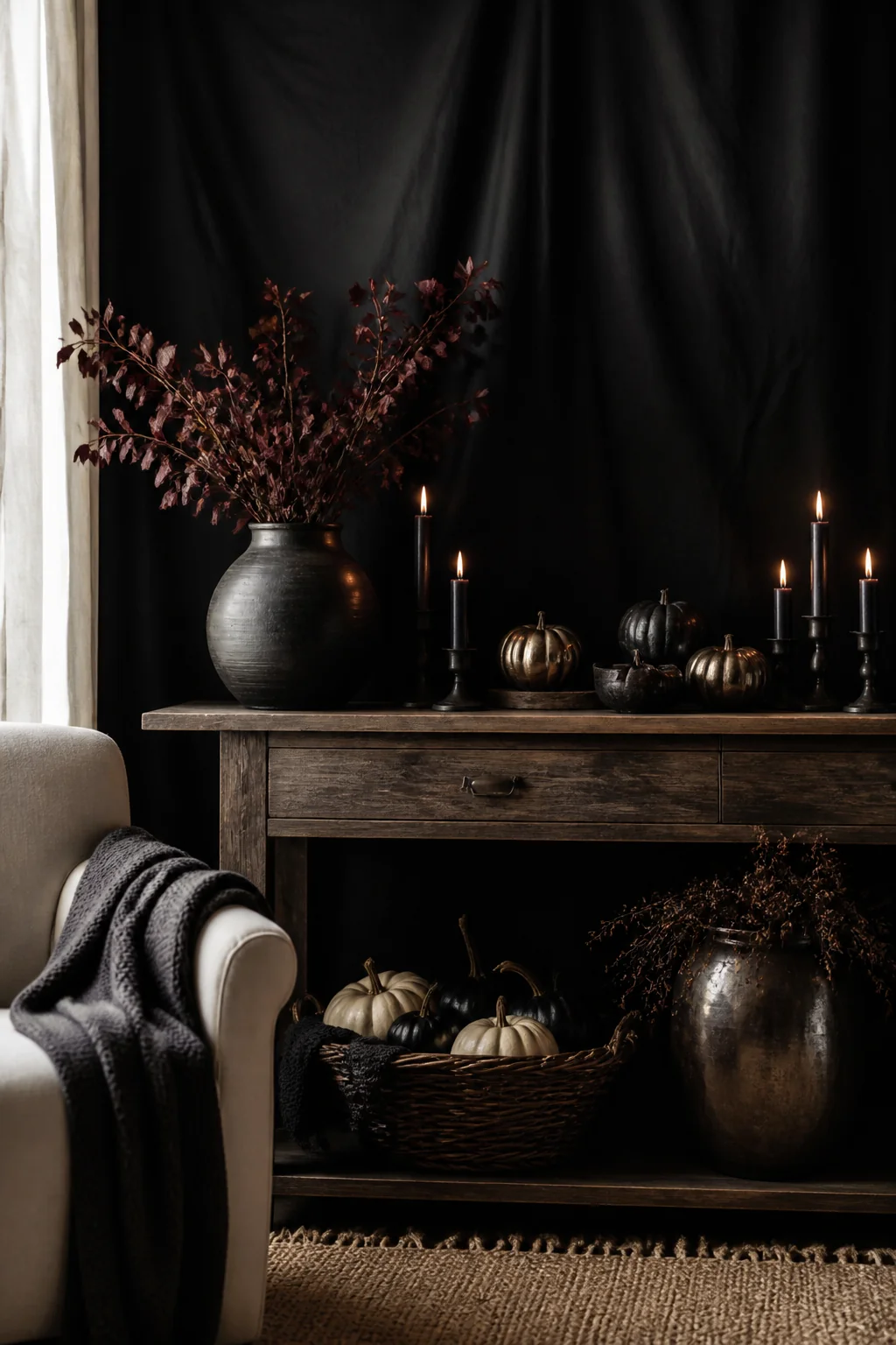 5 Clever Spooky Halloween Home Decor Ideas for Living Rooms — styling example