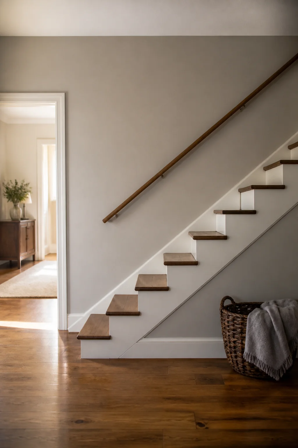 Paint the wall one shade darker than adjacent rooms