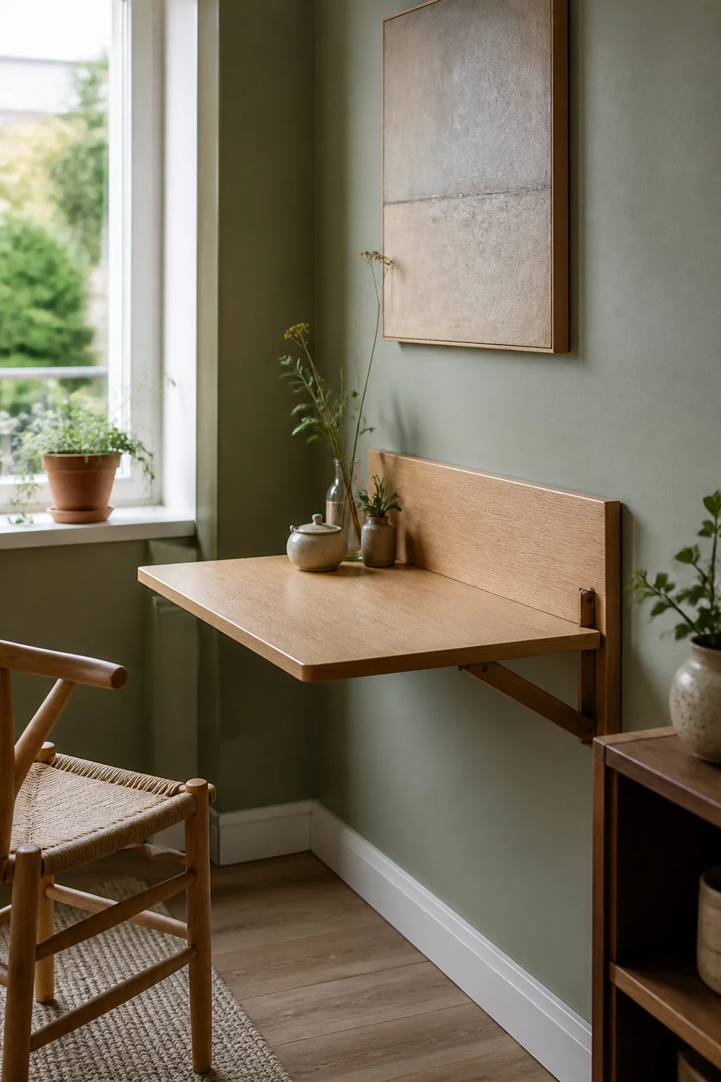 Fold-down wall table