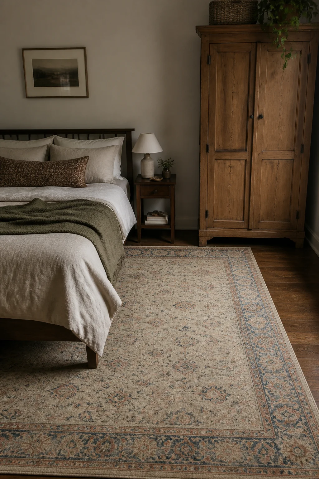 Anchor the room with a quality wool rug