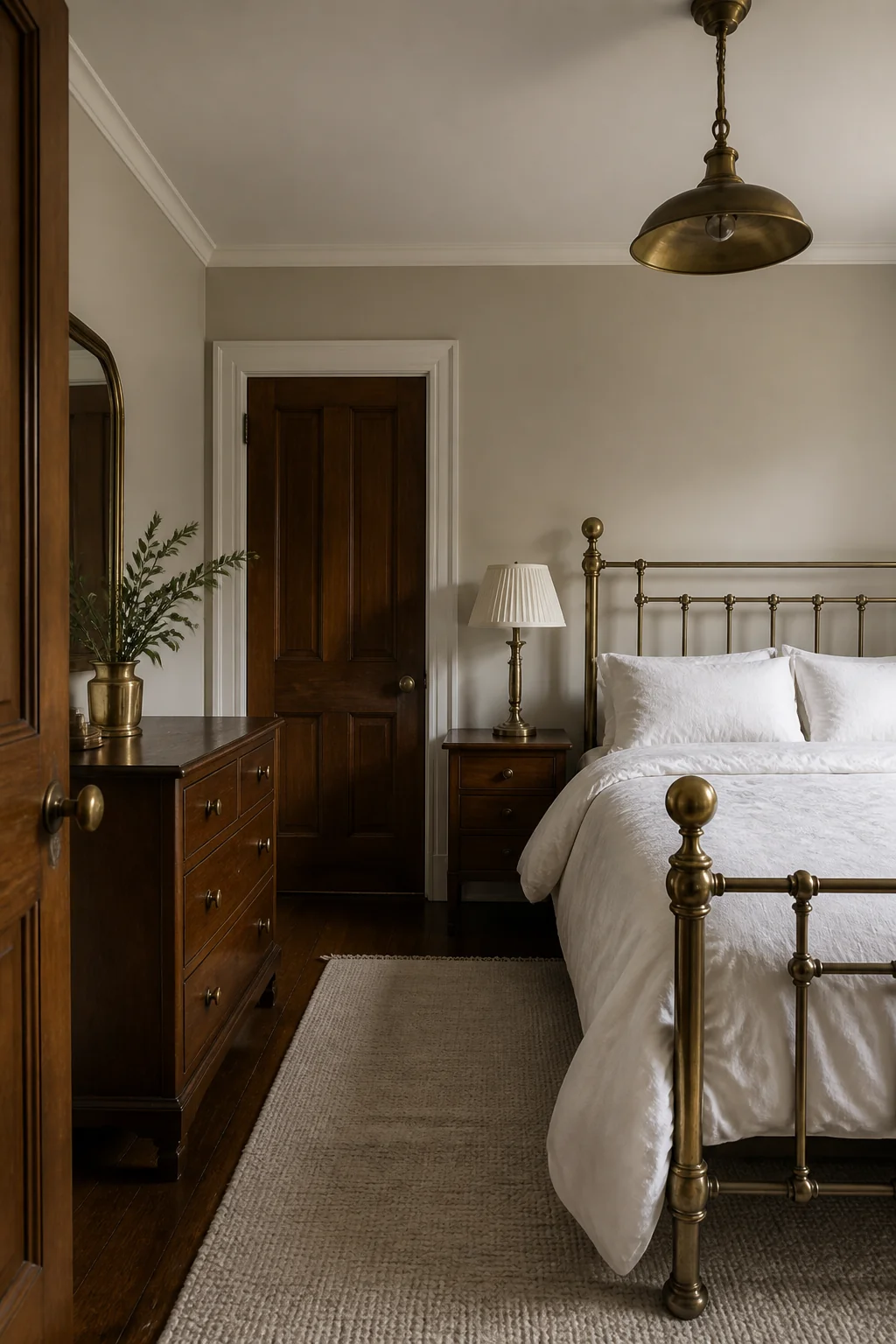 Use brass or bronze hardware and fixtures throughout