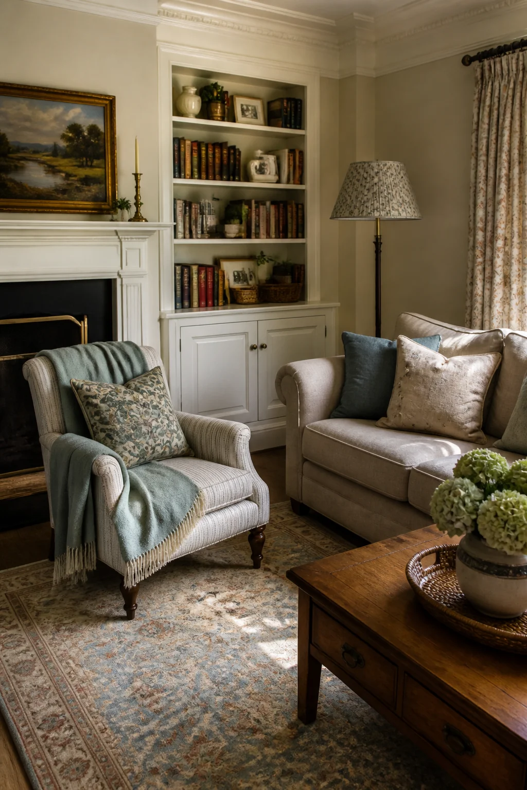 Use patterned fabric in smaller pieces, not walls or large furniture